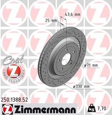 2x ZIMMERMANN Bremsscheibe 250.1388.52 für FORD USA