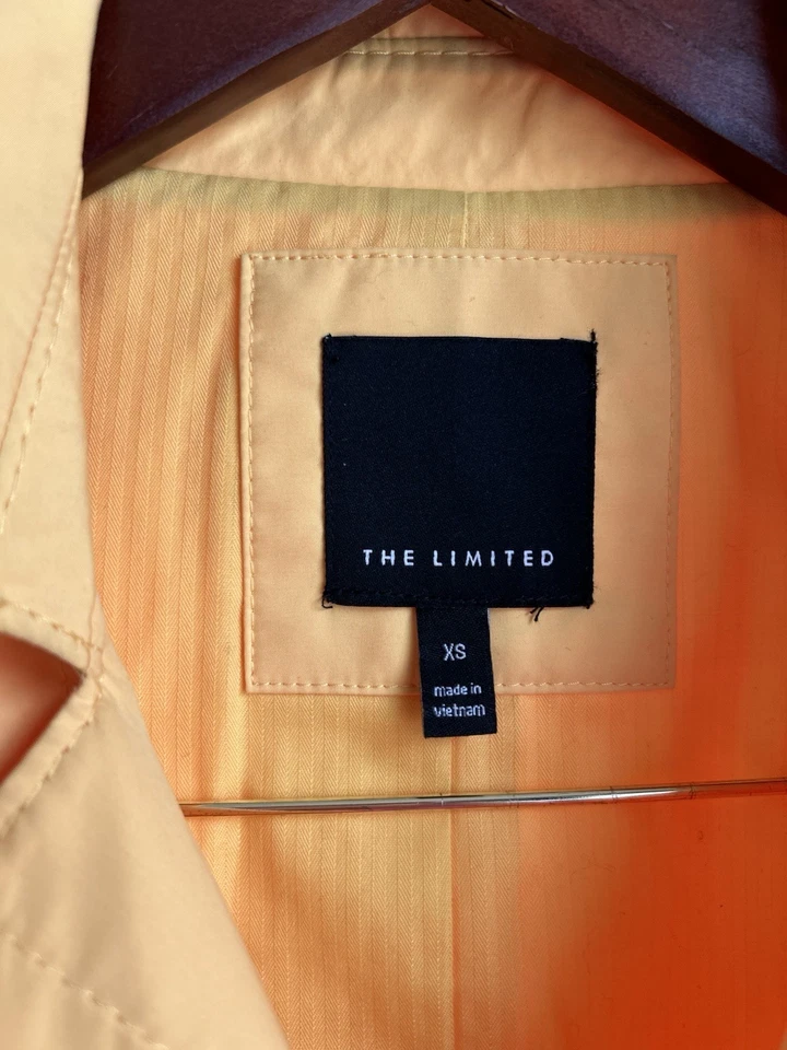 Chaqueta gabardina amarilla para mujer The Limited extra pequeña XS con cinturón Foto 2 de 4