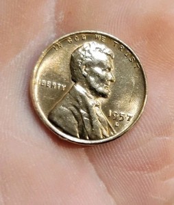 Rare 1957 D Wheat Penny In (red) Mint State Quality For Sale.
