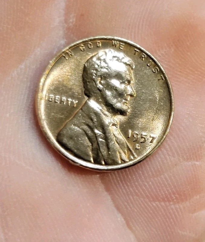 Rare 1957 D Wheat Penny In (red) Mint State Quality For Sale.