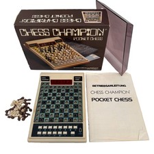 Ordenador de ajedrez Chess Champion Pocket Chess Vintage 1980 con instrucciones en embalaje original