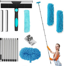 4-In-1 Fensterputzer Set, Fensterreiniger Mit Teleskopstange, Ausziehbar Bis 3,9