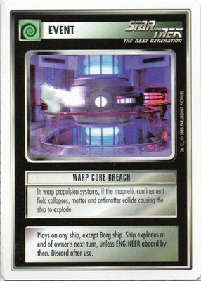 Star Trek CCG Warp Core Breach Near-Mint/NM Rare   Premier Beta 1995