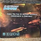 Portable Digital Drum Machine with Foot Pedal, Thickened Pad, AUX, MIDI, Speaker