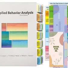 Index Tabs for Applied Behavior Analysis Cooper 3rd Edition, Complete Book Ta...