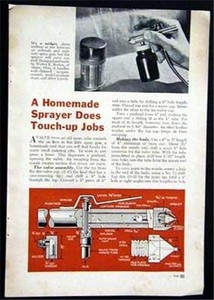 Large Airbrush-Small Spray Gun 1950 How-To build PLANS brass