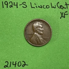 1924 S Lincoln Wheat Cent / Penny  1c Xf Extra Fine