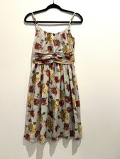 Anna Sui Silk Sleeveless Floral Dress Knee Length Size 0