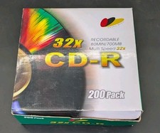 200x Blank 32x CD-R DISCS 80min/700MB Multi Speed NEW Open Box CDs Sealed