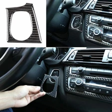 For BMW 3 4 Series GT 2013-2019 Real Carbon Fiber One-Click Startup Cover Trim