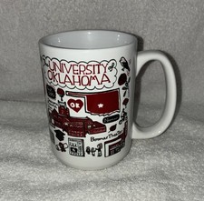 University Of Oklahoma Boomer Sooners Julia Gash White Ceramic 15 Oz Coffee Mug