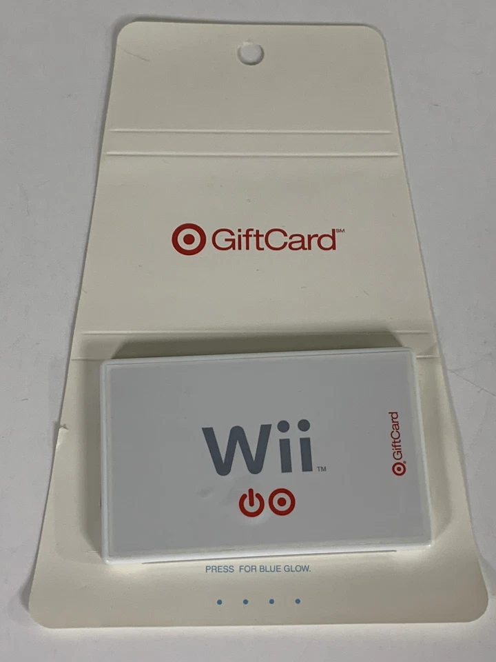 2006 Target Gift Card $0 - Nintendo Wii - Battery Operated Lights Up Blue Carded - Image 4 of 4