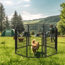 8 Panels Pet Dog Playpen Fence 39" Indoor Outdoor Exercise Pen RV Camping Yard