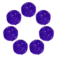7Pcs Wicker Rattan Balls, 2 in Dia Rattan Decorative Balls, Purple