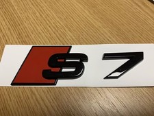 Fits Audi S7 Badge For Rear Boot Gloss Black adhesive backing