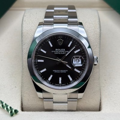 Rolex Datejust 41 NEW 2026 Black Index Dial Stainless Steel Smooth Bezel Oyster