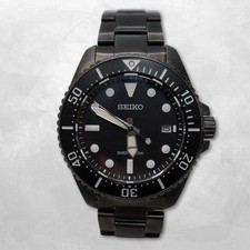 SEIKO SBDJ065 PROSPEX DIVER SCUBA SOLAR WATCH Stainless Black Dial 48mm