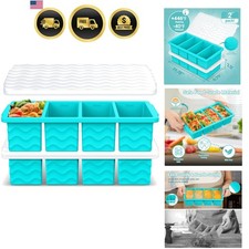 Silicone Freezer Molds for Soup with Lid 1-Cup Soup Container Style Ice Cub...