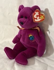 Ty Beanie Baby Millennium Bear Purple Plush Beanbag w/ Tag Vintage 1999