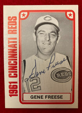 GENE FREESE 1980 TCMA 1961 Cincinnati Reds NL World Champions Card (d.2013)