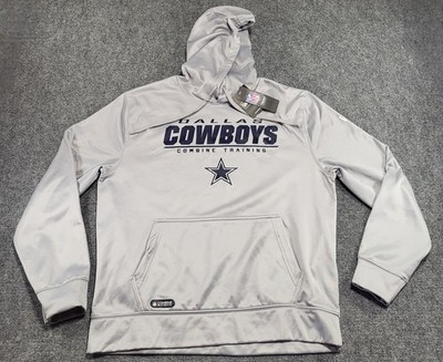 New Era Dallas Cowboys Combine Training Gray Hoodie Jacket Men s Size Large