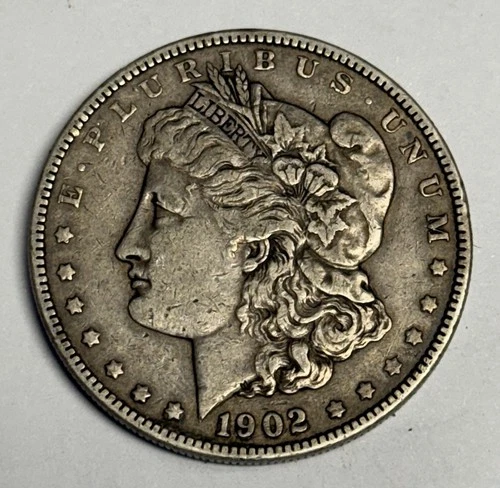 Toned VF+ 1902-P Morgan Silver Dollar (all original), U.S. $1 Coin Very Fine