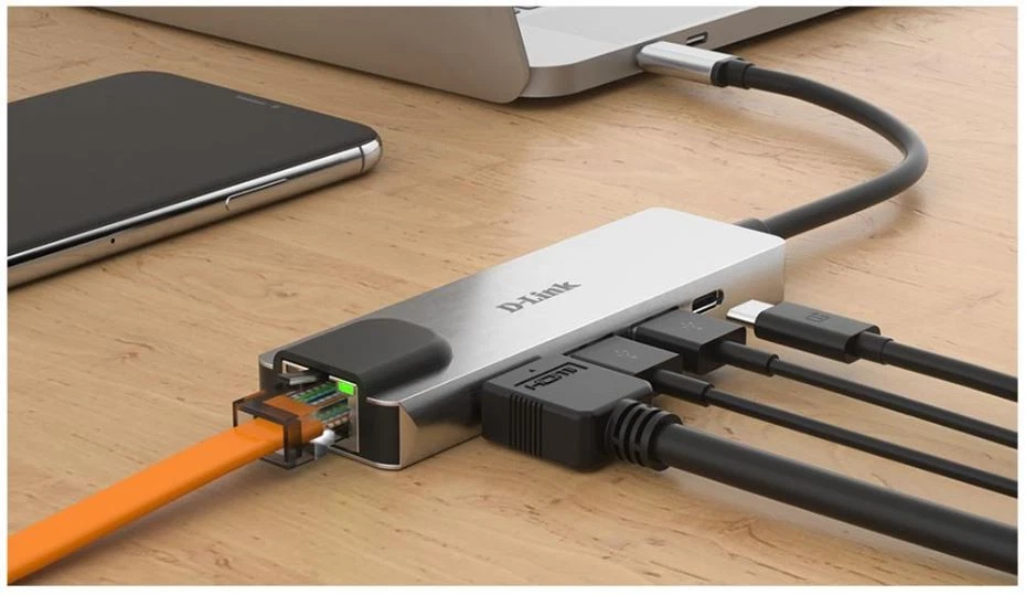 D-LINK - Hab Multiport USB-C dengan HDMI & Ethernet Gigabit, 2x USB-A, USB-C, 4 - Image 3 of 3