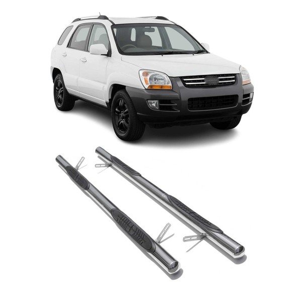 Edelstahl Trittbretter Schwellerrohre FüR Kia Sportage 2004-2010 Silber-image