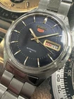 Vintage Seiko 5 Automatic 7009-8023 17j DayDate Mens Watch Blue Dial ESTATE
