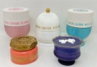 Lot of 5 Vintage Avon Moist Cream Milk Glass Jars