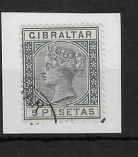 GIBRALTAR 1889-1896 5pta SLATE-GREY VERY FINE USED. SG 33. (G998)