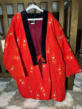     Red Velvet Haori Jacket Acrylic Fabric One Size Unisex Adult Haori Style