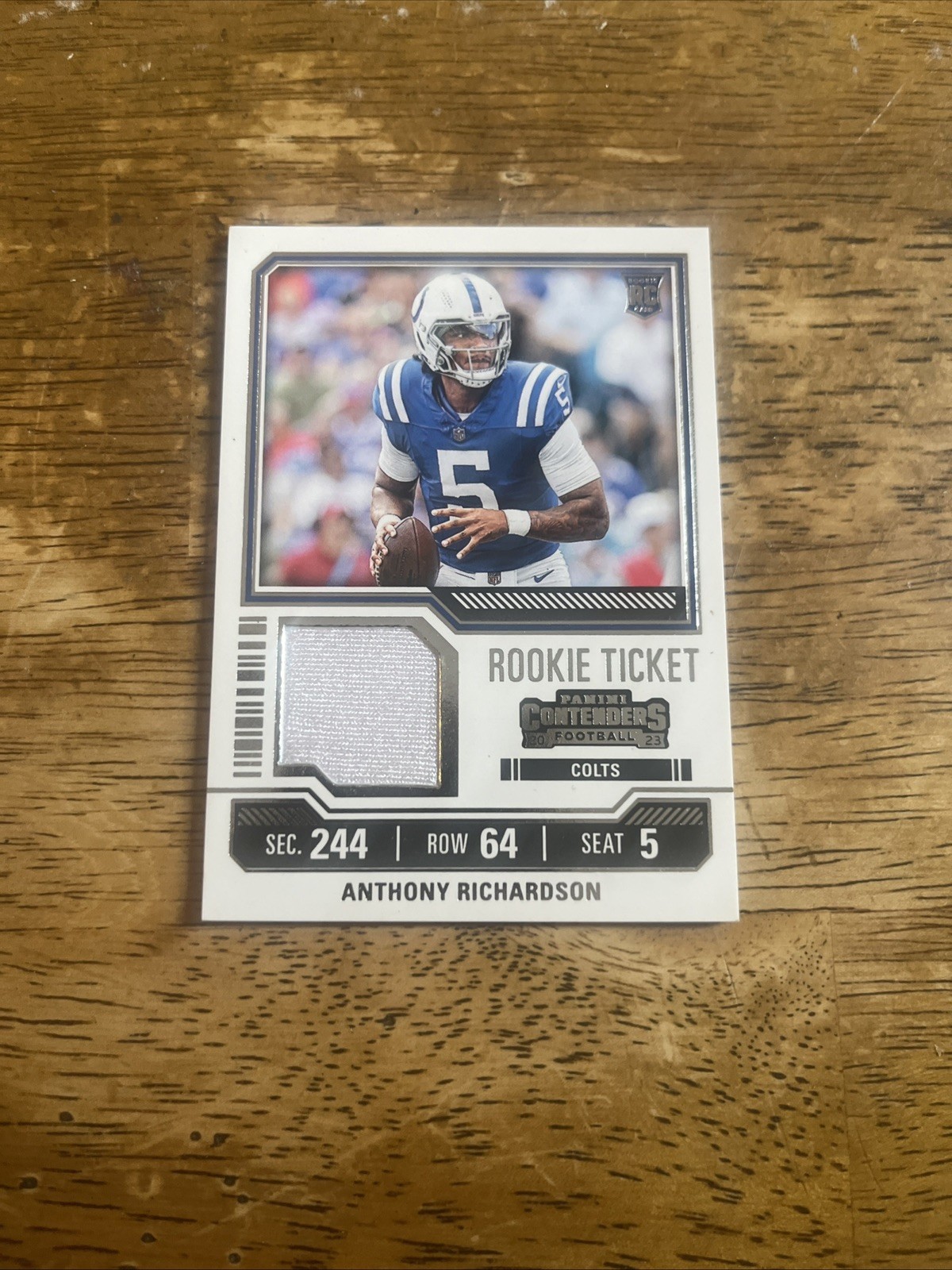 2023 Panini Contenders Anthony Richardson #TS2 Rookie Ticket Memorabilia Colts