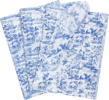 60 Sheets Gift Wrapping Tissue Paper Bulk, Vintage Blue Floral Tissue Paper for 