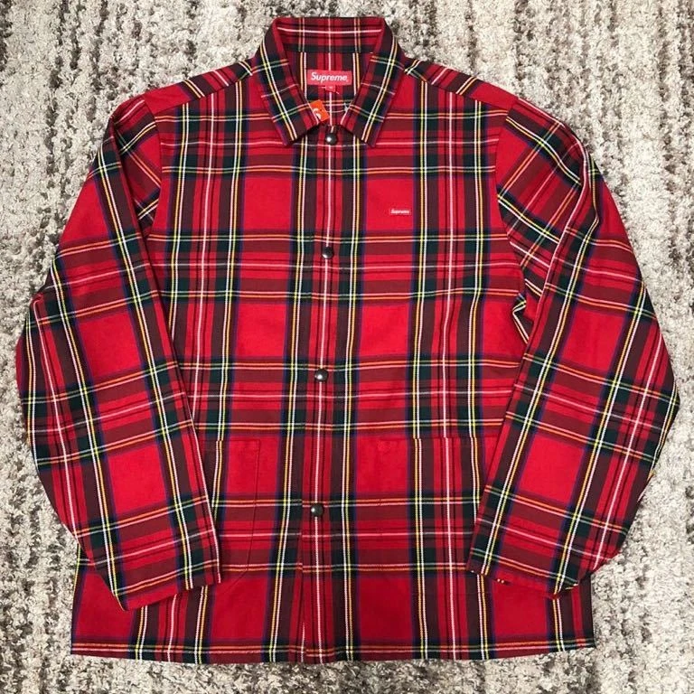 M article neuf suprême 17aw shop veste royal stewart rouge carreaux rouges petit b
