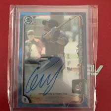 2015 Bowman Chrome Prospects Blue Refractor /150 Gio Urshela Giovanny Auto 2d9