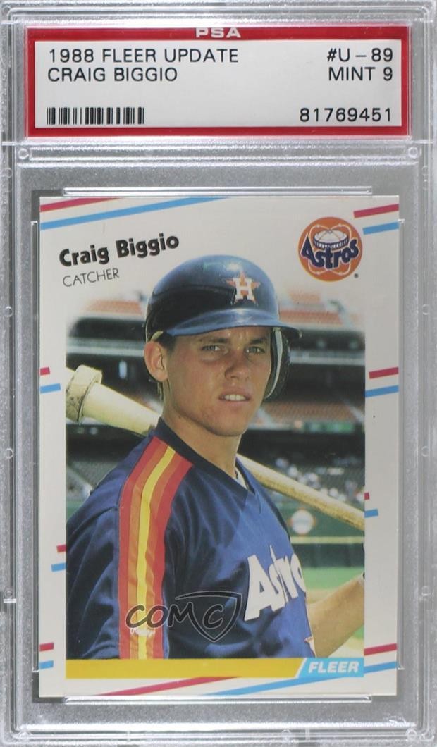 1988 Fleer Update Craig Biggio #U-89 PSA 9 MINT HOF 0b3o