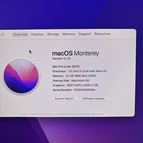 Apple Mac Pro Xeon 3.5GHz 6 Core intel Xeon E5 32GB RAM 500gb hdd music prod - Picture 2 of 10