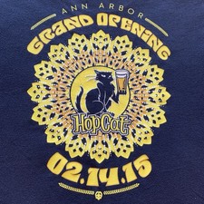 2014 Hopcat Brewery Ann Arbor MI Grand Opening T-shirt Limited Edition Size L