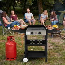 Gasgrill 4,8 KW 2 Brenner BBQ Grillwagen aus Metall inkl Rolle 20000BTU …