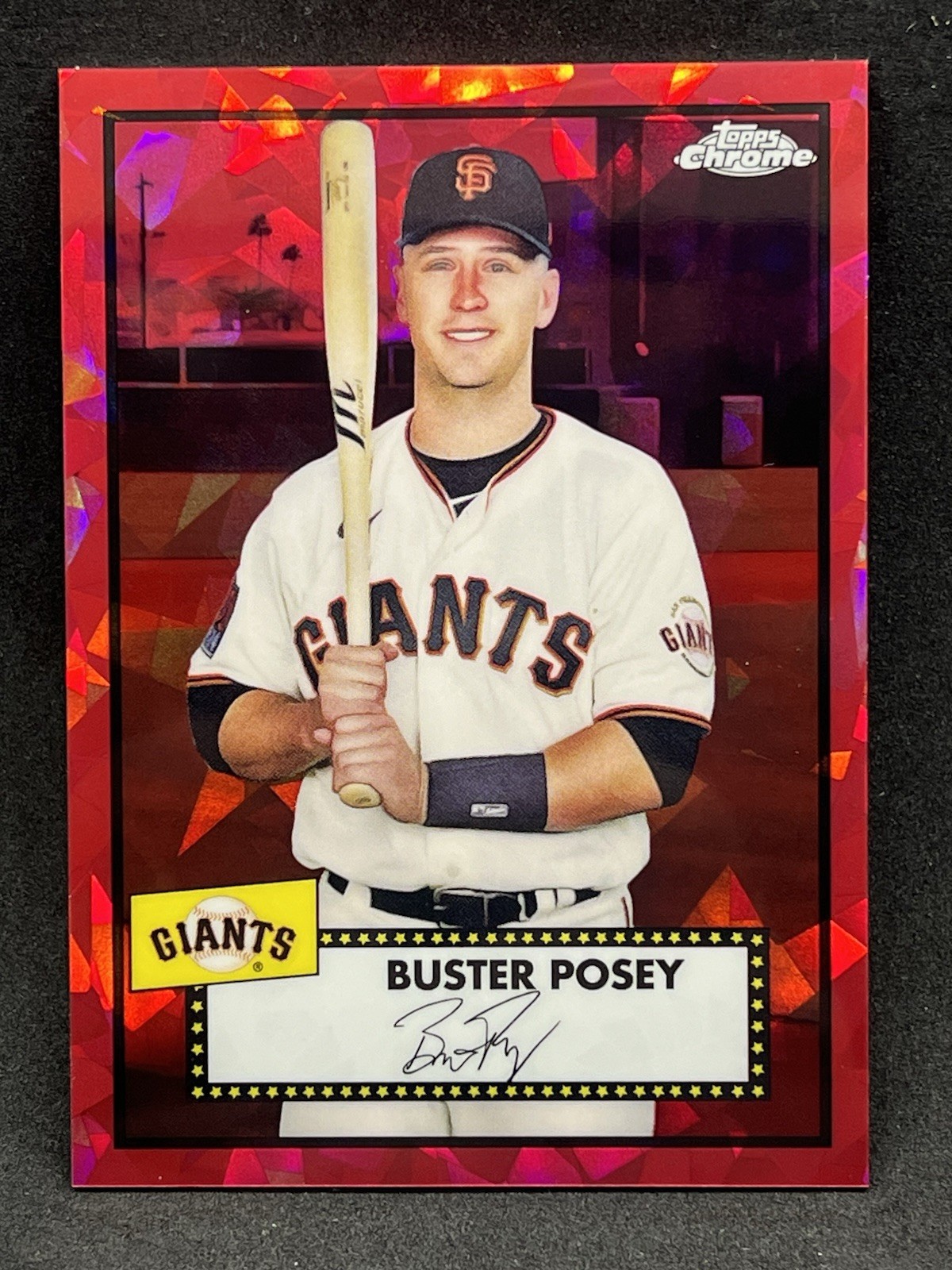 2021 Topps Chrome Platinum Anniversary Buster Posey #210 Red Atomic Refrac /100