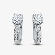 3.00Ct. Round Shape Certified White Diamond Earring In 925 Silver - Tariffs Free