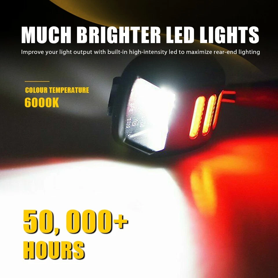 2x LED Plate License Light w/ Socket Harness 12V For 2007-2019 Nissan Frontier - Image 4 of 4