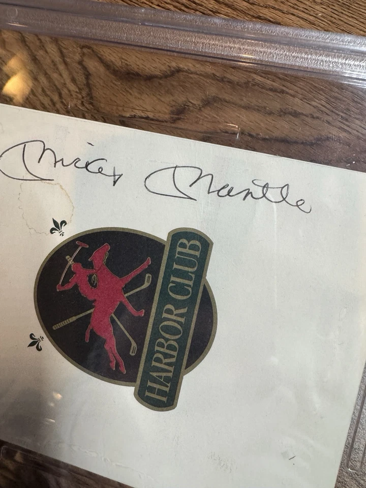 Mickey Mantle cartão de pontuação autografado Harbor Club PSA/DNA AUTÊNTICO NY Yankees LOA - Imagem 2 de 4