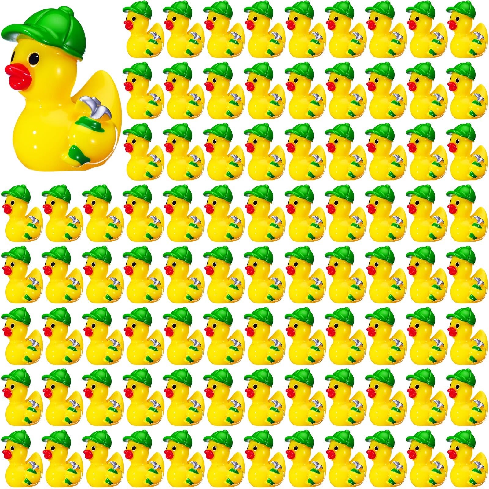 DoubleFill 100 Pcs Mini Resin Ducks Tiny Golf Ducks Bulk Small Golf Miniature...