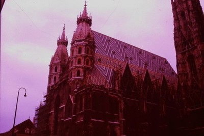 c1960's 35mm Slide, Gothic Cathedral, Ornate Architecture, Europe European Roof
