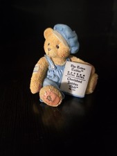 Cherished Teddies Cub E Bear With Newspaper 1995 Membership Figurine Enesco P...