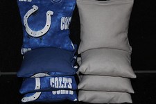 8 CORNHOLE BEANBAGS made w INDIANAPOLIS COLTS Fabric ACA Reg Bags