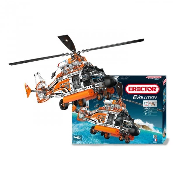 Erector Evolution Rescue Helicopter Meccano Construction Toy Motorized Metal - Image 3 of 3