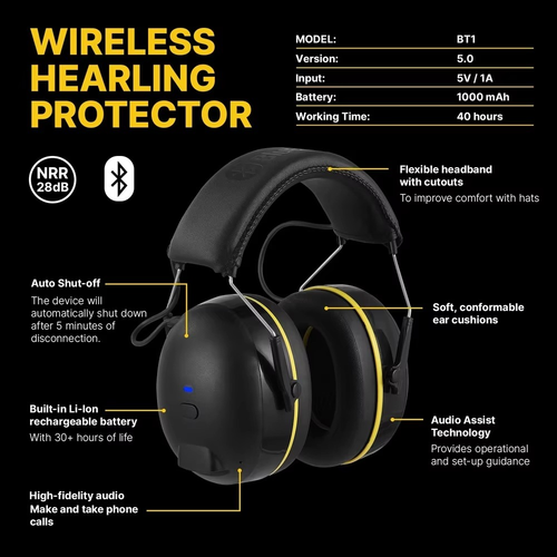 Shooting Earmuff Connect Protezione Udito con Tecnologia Bluetooth 28dB NRR - Foto 6 di 16